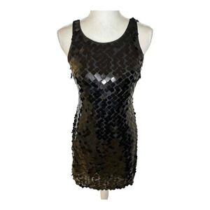 White House Black Market Size 0 Black Allover Sequin Cocktail Dress‎